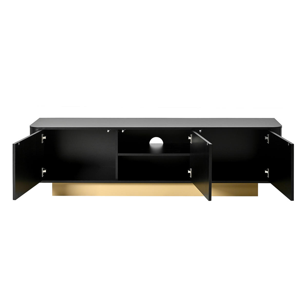 TV-LOWBOARD 170/40,5/47 cm Schwarz aus MDF und Holzwerkstoff mit Kabelmanagement - Schwarz, Holzwerkstoff (170/47/40.5cm) - OKWISH