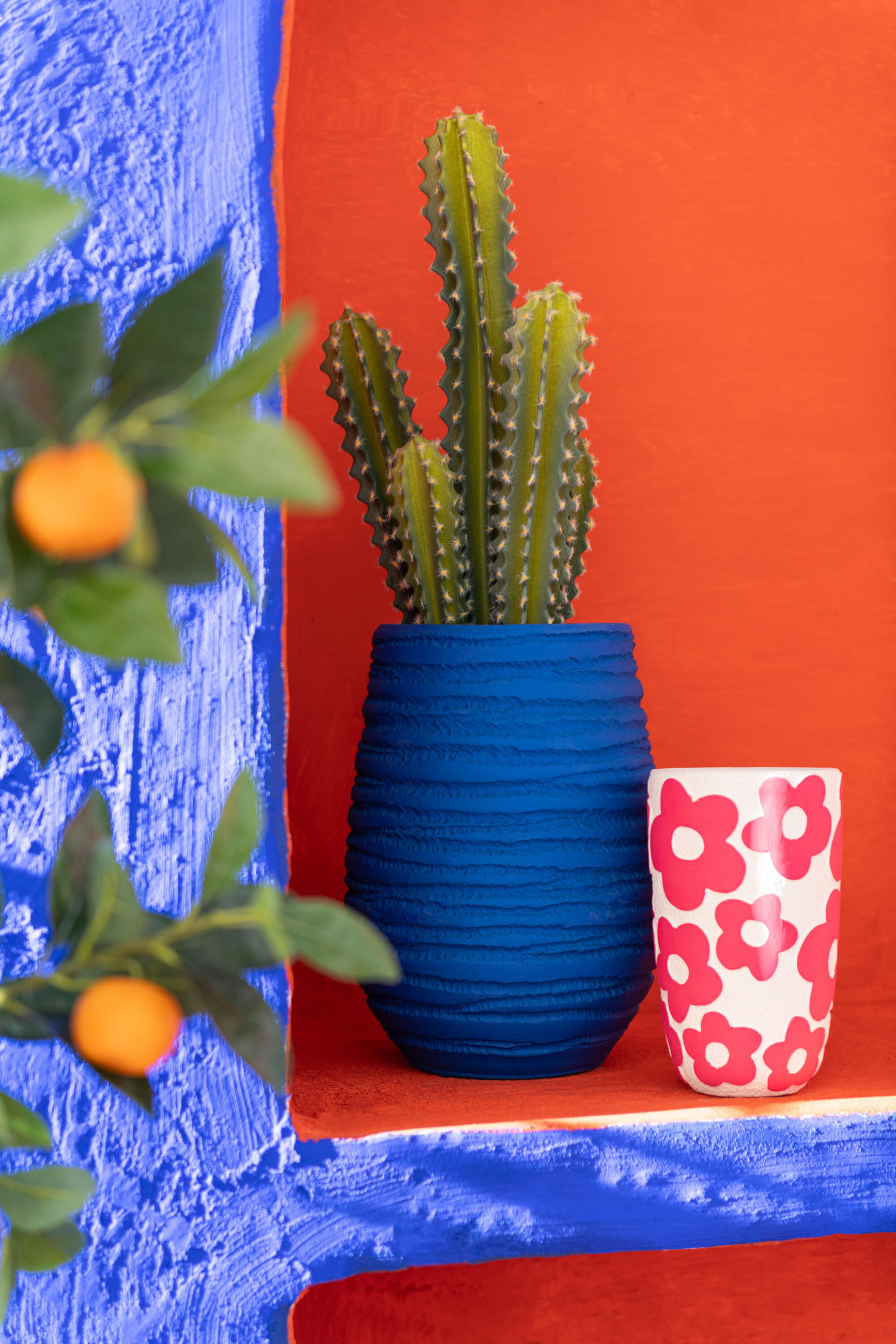 BLUMENTOPF FIESTA - Töpferei - Blau - M - Ø 19 cm - Blau, Keramik (19/30cm) - J-Line