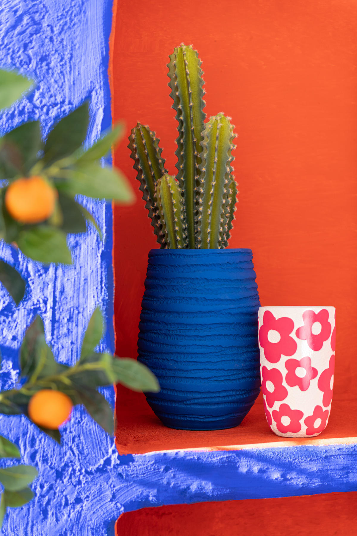 BLUMENTOPF FIESTA - Töpferei - Blau - M - Ø 19 cm - Blau, Keramik (19/30cm) - J-Line