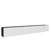 TV-SCHRANK Weiß Schwarz ALI Geschlossen Mit Dekorativen Fronten 300 cm - Schwarz/Weiß, Holzwerkstoff (300/41/40cm) - Sepro Meble