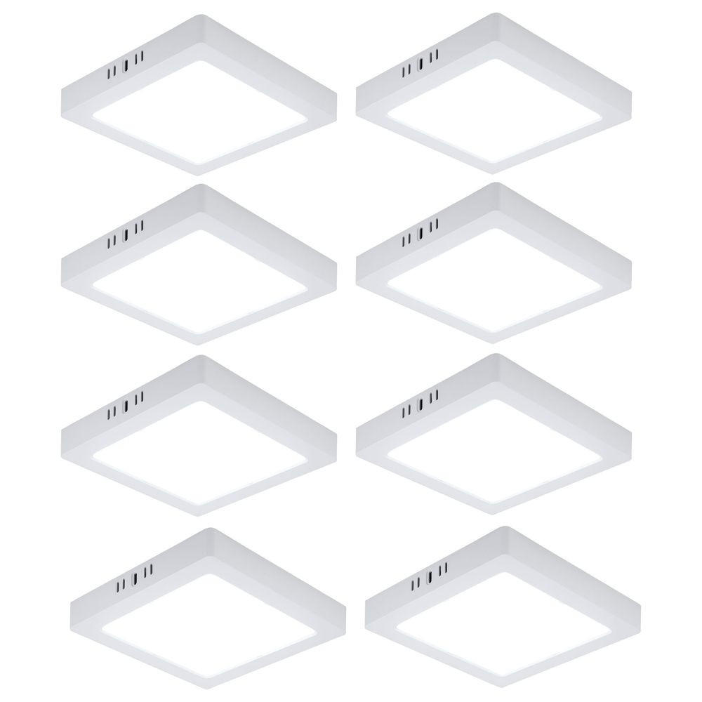 LED DECKENLEUCHTE Kunststoff Weiß 8er Set - Weiß, Kunststoff (21.4/21.4/3.1cm)