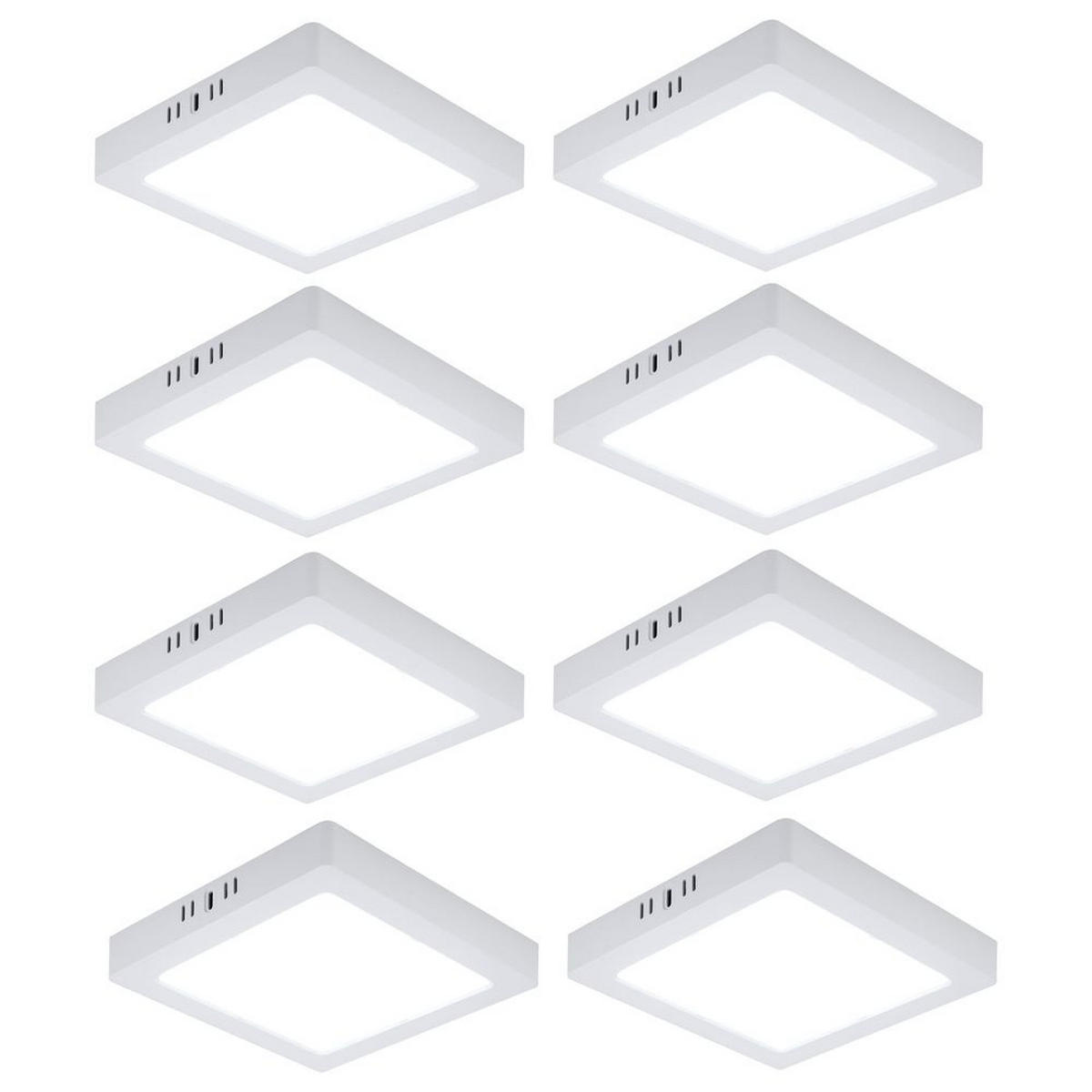 LED DECKENLEUCHTE Kunststoff Weiß 8er Set - Weiß, Kunststoff (21.4/21.4/3.1cm)