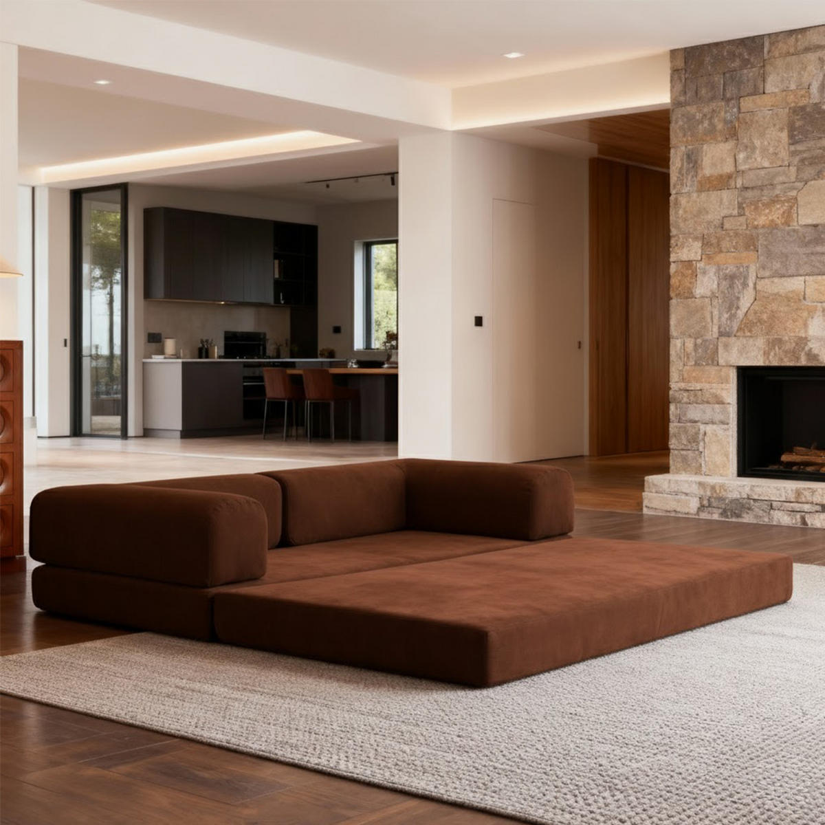 SCHLAFSOFA Kaia Braun Weiß - Braun, Textil (180/70/100cm) - COCO Living