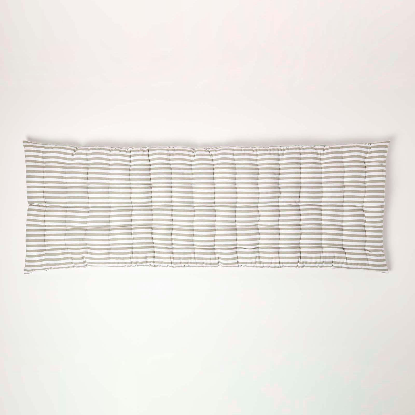 BANKAUFLAGE 3-Sitzer grau-weiß gestreift 143/48/5 cm - Grau, Textil (143/48/5cm) - Homescapes