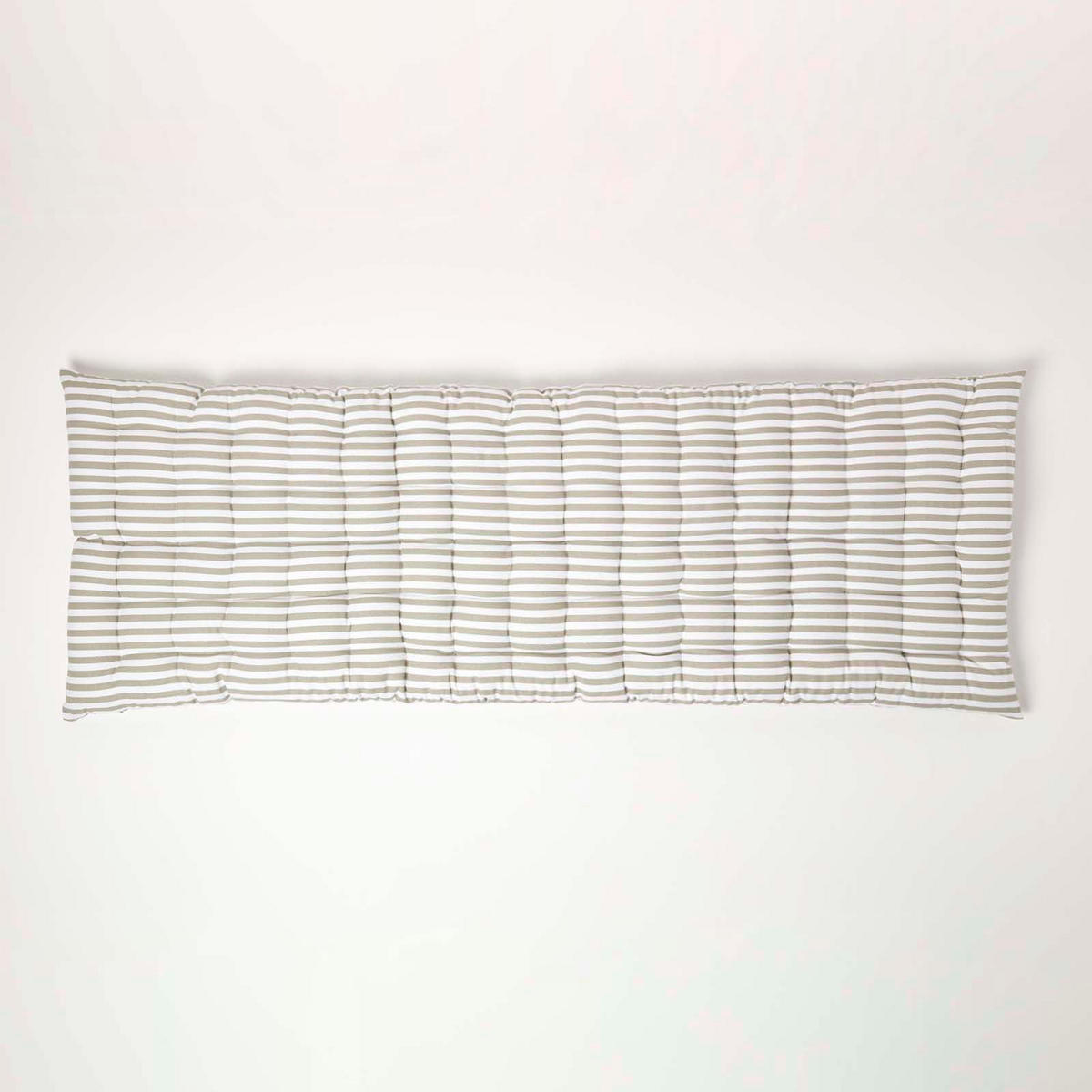 BANKAUFLAGE 3-Sitzer grau-weiß gestreift 143/48/5 cm - Grau, Textil (143/48/5cm) - Homescapes