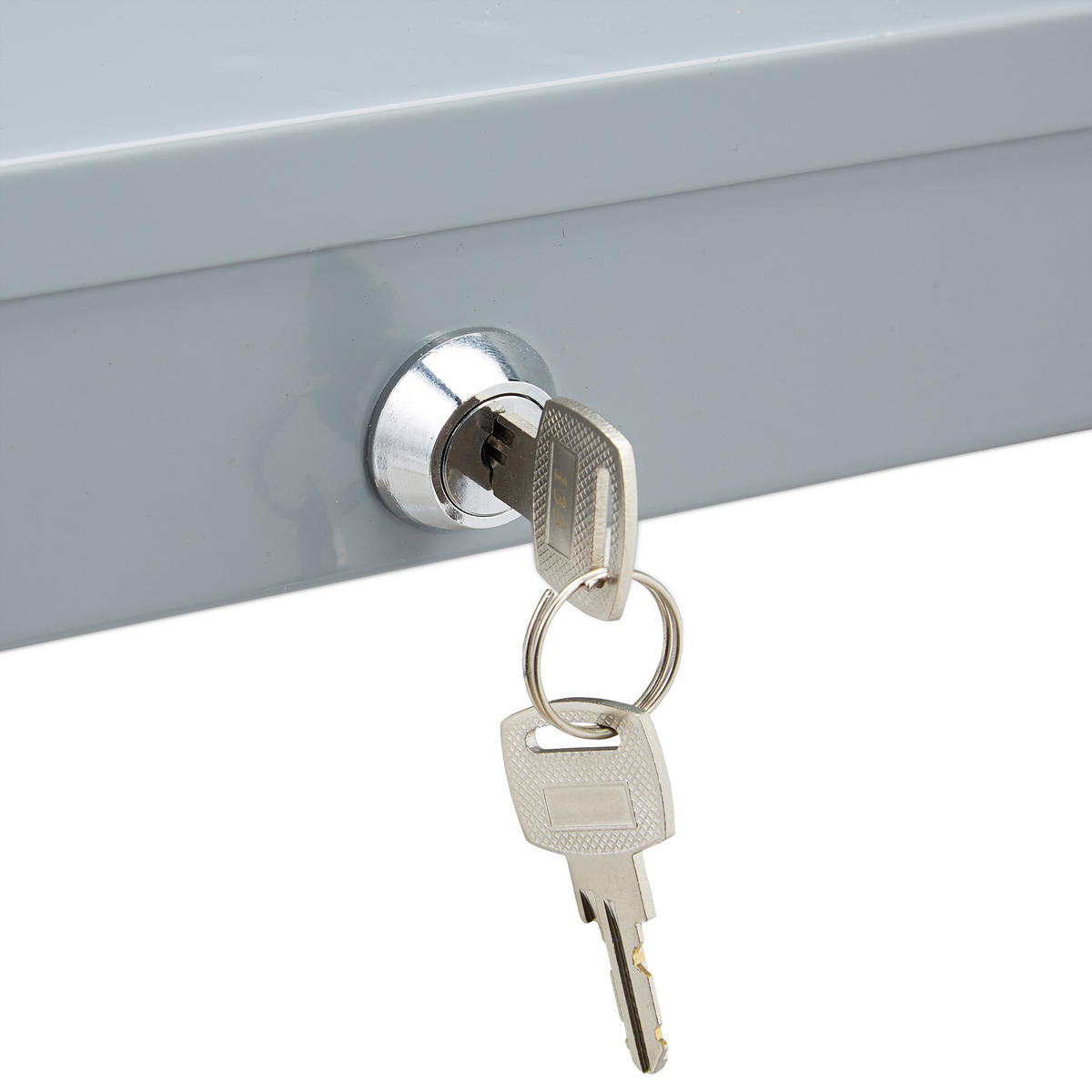 GELDKASSETTE - Grau, Kunststoff/Metall (30/5/20.5cm) - Relaxdays