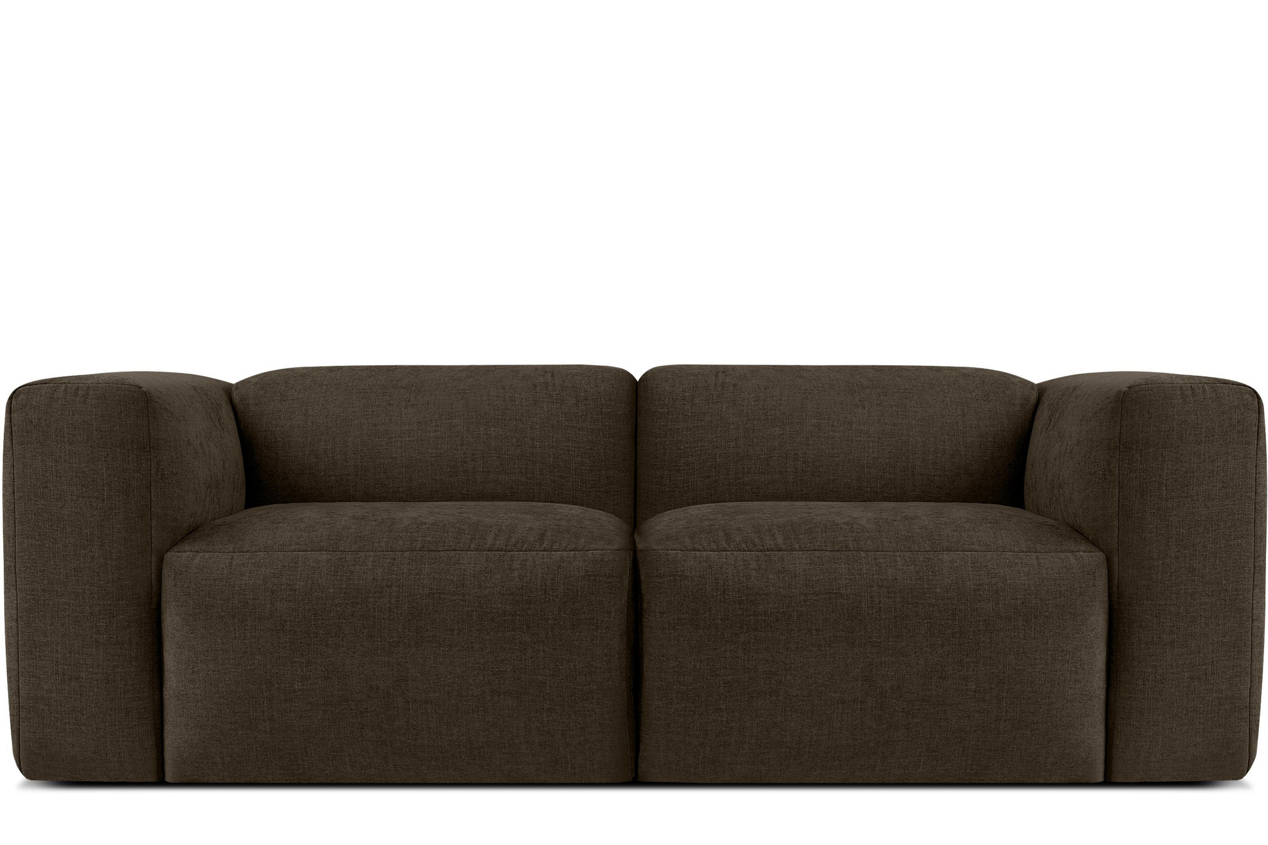 2-SITZER-MODULSOFA BUFFO mit extrem weicher und bequemer Sitzfläche, Gewebestoff, braun - Braun, Textil (210/73/96cm) - KONSIMO®