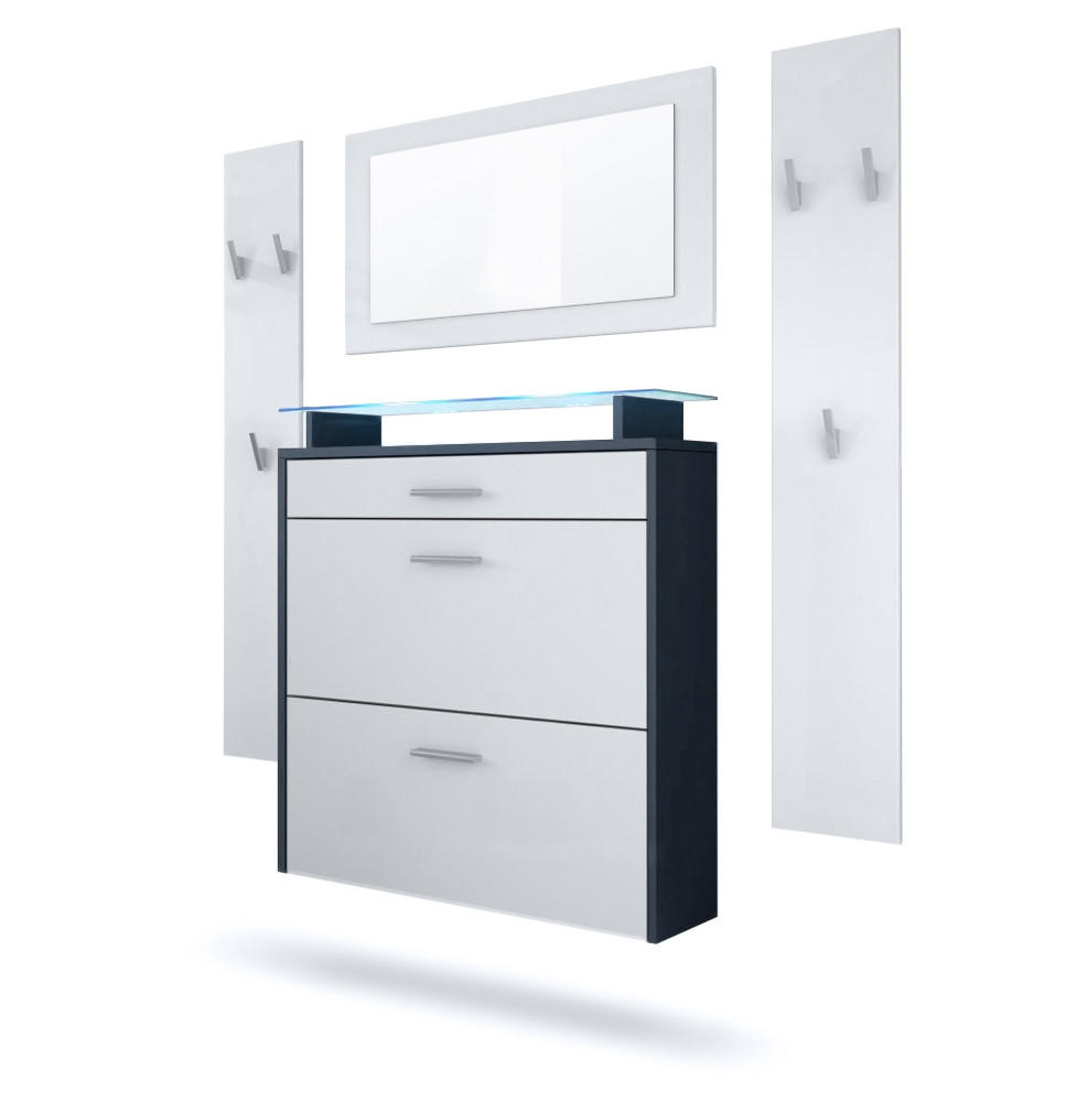 GARDEROBE Malea Fronten in Weiß matt - Weiß, Holzwerkstoff (180/180/23cm) - Vladon