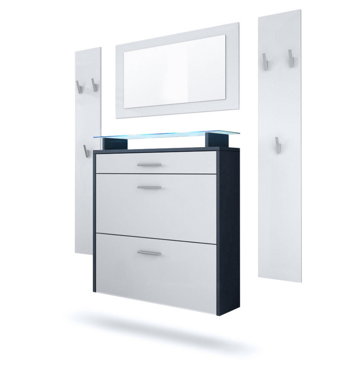 GARDEROBE Malea Fronten in Weiß matt - Weiß, Holzwerkstoff (180/180/23cm) - Vladon