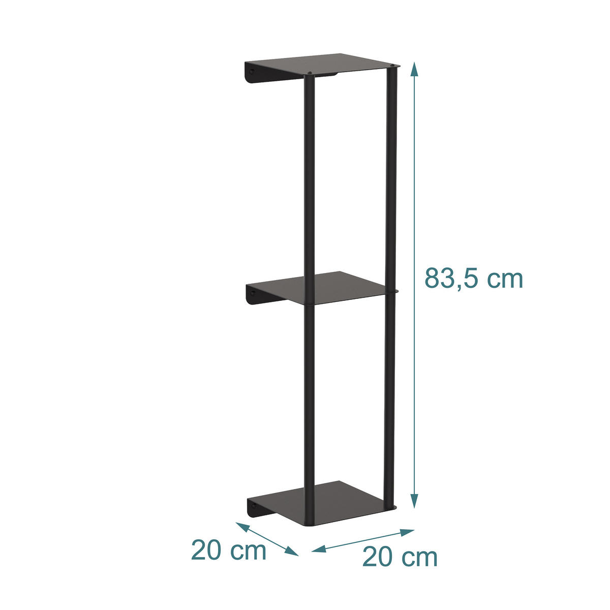 STENOVÝ vešiak na uteráky - čierna, kov (20/83.5/20cm) - Relaxdays