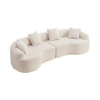 ECKSOFA modular 4-Sitzer Chenille Weiß-Grau - Weiß, Kunststoff (115/63/275cm) - Meubliv