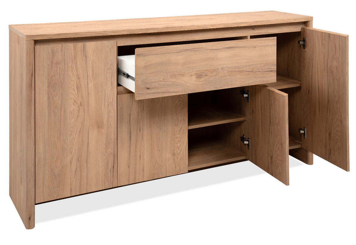 SIDEBOARD Hickory Walnuss 164 x 85 cm, Kommode mit viel Stauraum - Walnussfarben, Holzwerkstoff (164/85/40cm) - Furn.Design