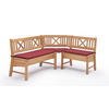 ECKBANK Deborah 224 x 204 x 87 Massivholz Buche lackiert/Weinrot - Buchefarben/Rot, Holz (224/204cm) - 58aufmkessel
