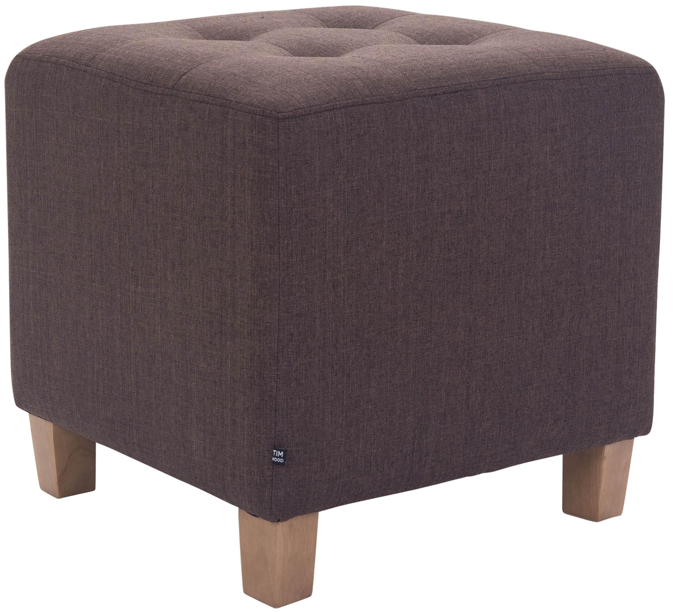 SITZWÜRFEL eckig 45/45/46 cm Stoff braun - Naturfarben/Braun, Holz/Textil (45/46/45cm) - CLP