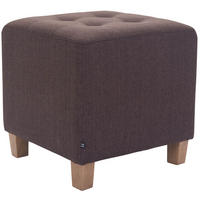 SITZWÜRFEL eckig 45/45/46 cm Stoff braun - Naturfarben/Braun, Holz/Textil (45/46/45cm) - CLP