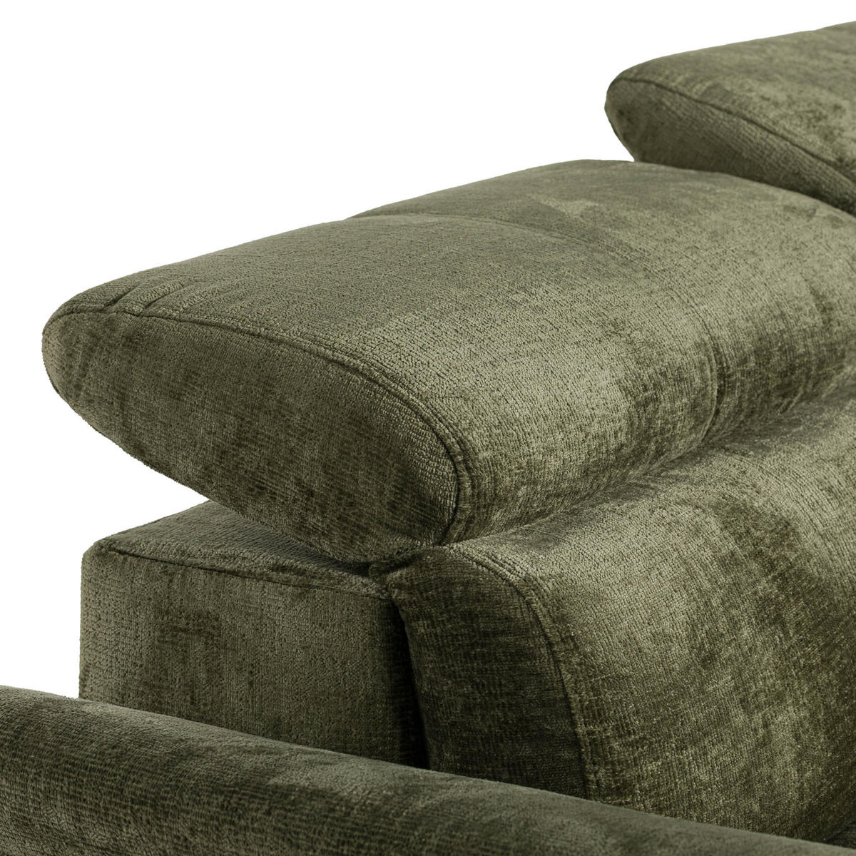 ECKSOFA Ottomane links Chenille 284x208x79 grün VALENTINA - Grün, Kunststoff (284/208cm) - Massivmoebel24