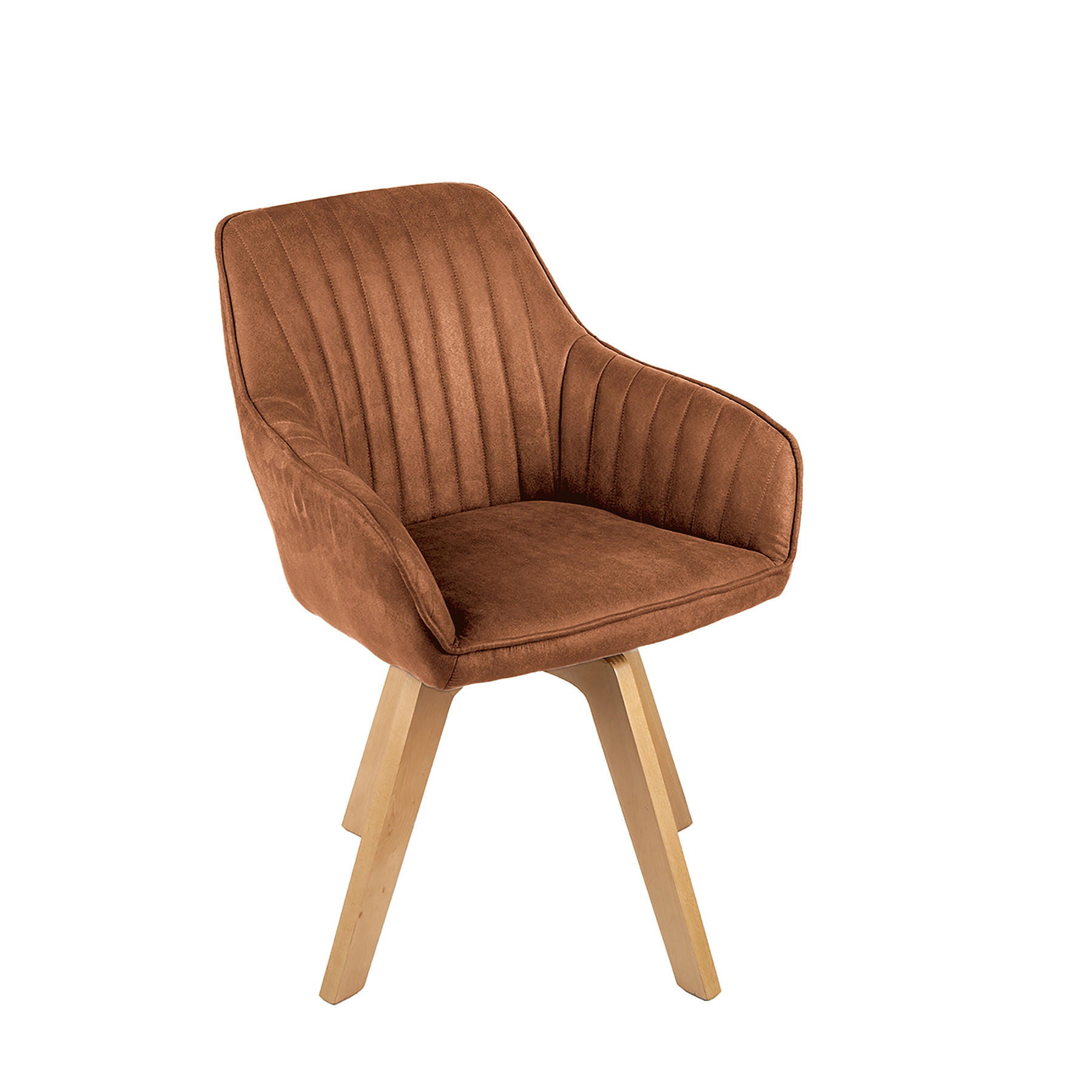 STUHL LIVORNO Samt Braun 85 cm - Braun, Holz/Textil (62/84/62cm) - riess-ambiente