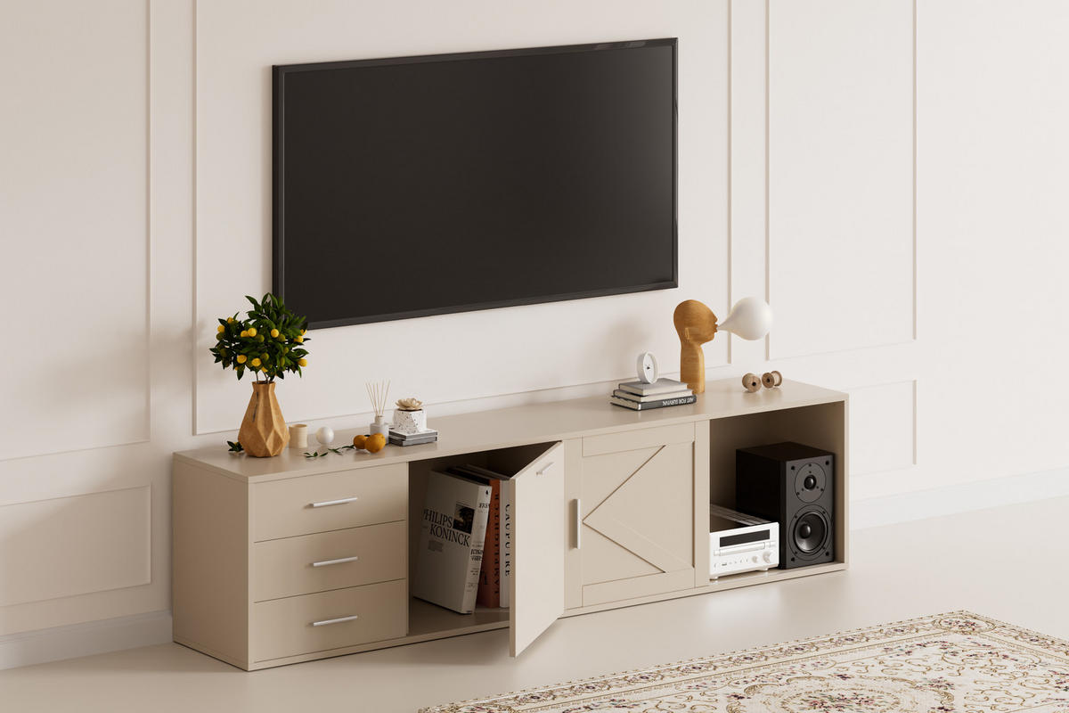 TV-SCHRANK in 180/45/35 cm - Kaschmir, Holzwerkstoff (180/45/35cm) - HOMAVO