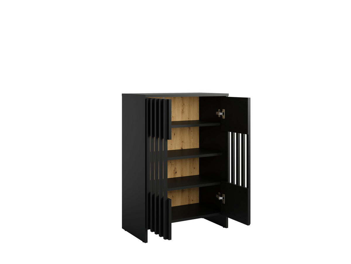 KOMMODE Onyx Schwarz 60/87/34 - Schwarz, Holzwerkstoff (60/87/34cm) - RAUMHIRSCH FURNITURE