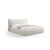 BETT mit Bettkasten und Kopfteil Kaelle aus Chenille-Stoff leichtes beige 180x200cm - Creme, Textil (180/200cm) - Micadoni