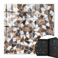 SCHLÜSSELBOX Schwarz 30x30 cm- Türöffnung nach rechts - Geometrisches Mosaik - Braun, Metall (30/30/5cm) - TULUP
