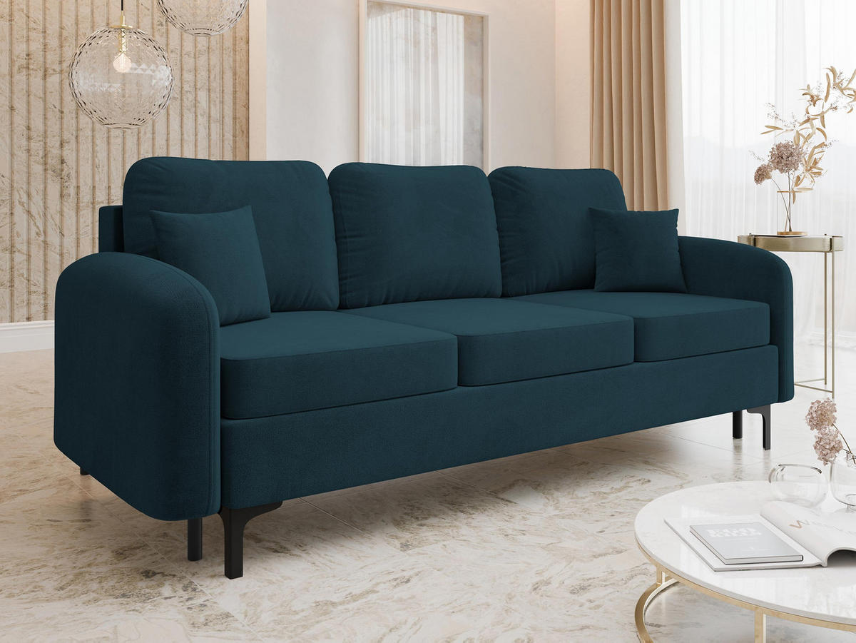 SCHLAFSOFA Venice - Blau/Schwarz, Holz/Textil (225/96/94cm) - MIRJAN24