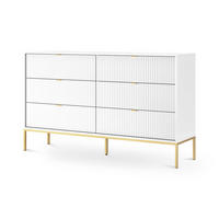 KOMMODE Roza Weiß, Beine Gold - Weiß, Holzwerkstoff (154/91/39cm) - Pillovely