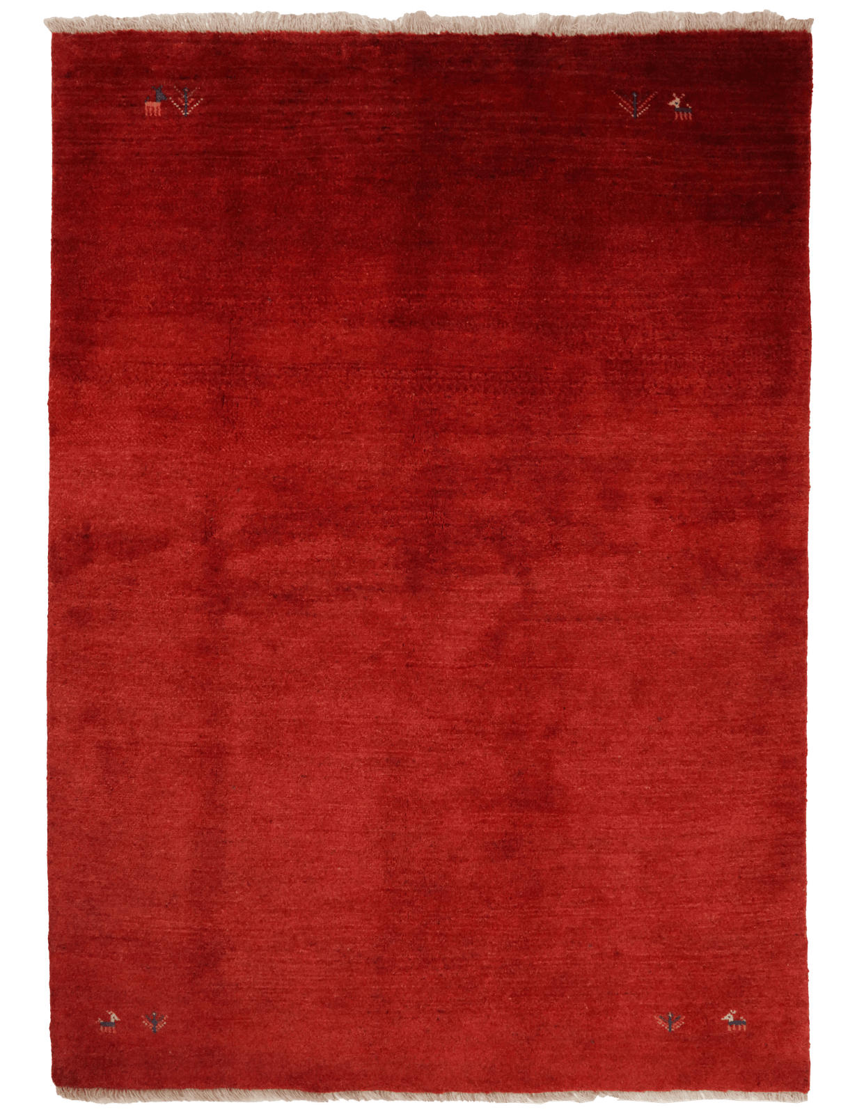 GABBEH-TEPPICH handgeknüpft Rot 220/154 cm Schurwolle - Rot, Textil (154/220cm) - Looma