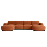 ECKSOFA Cursal Round U-Form, Stoff Salvador, Braun - Braun, Holz (364/166cm) - Kaiser Möbel