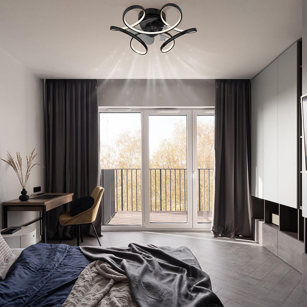 LED DECKENLEUCHTE Metall Schwarz - Schwarz, Metall (56/56/21cm) - Globo Lighting