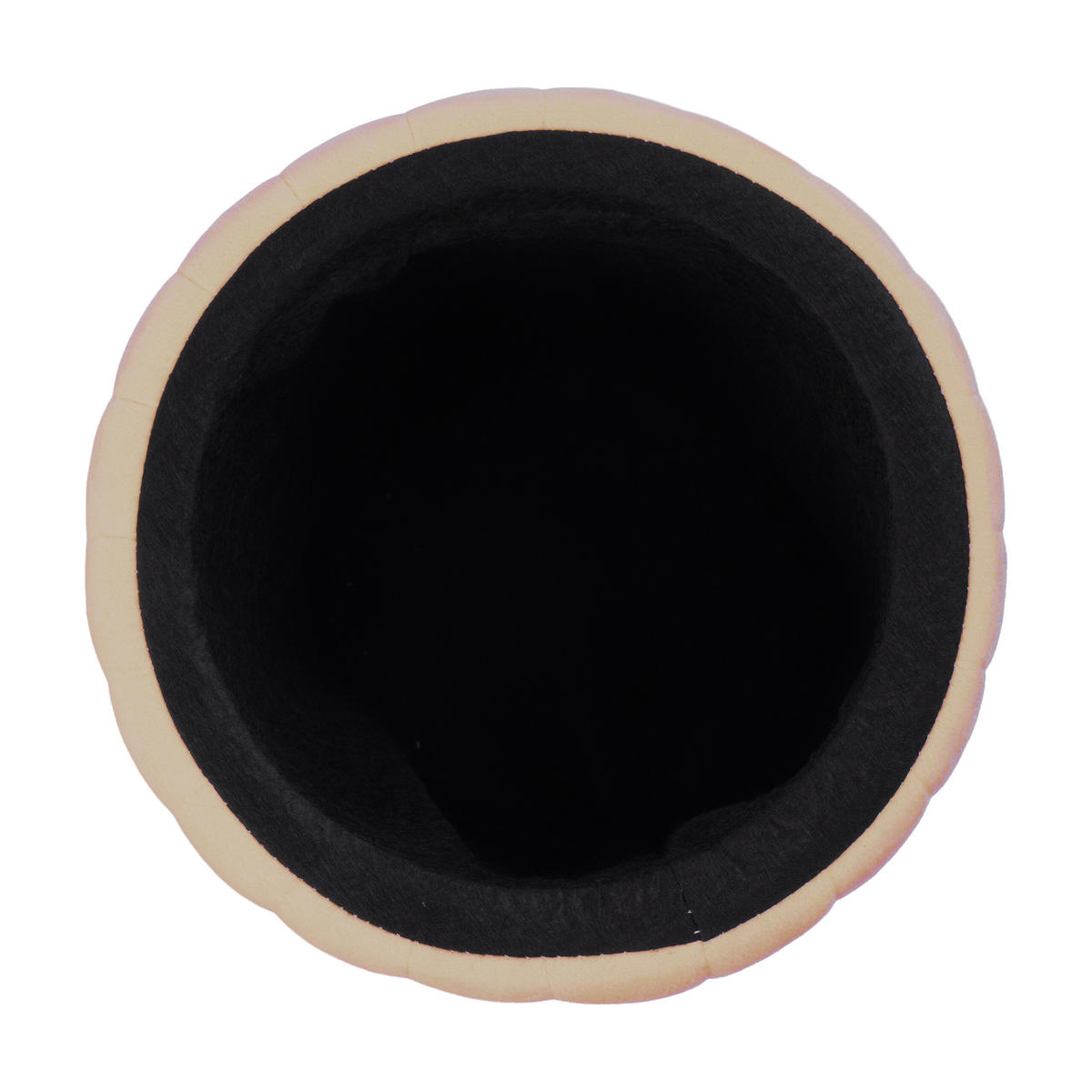 HOCKER - Hellbraun/Cappuccino, Holzwerkstoff/Textil (32/42/32cm) - Relaxdays