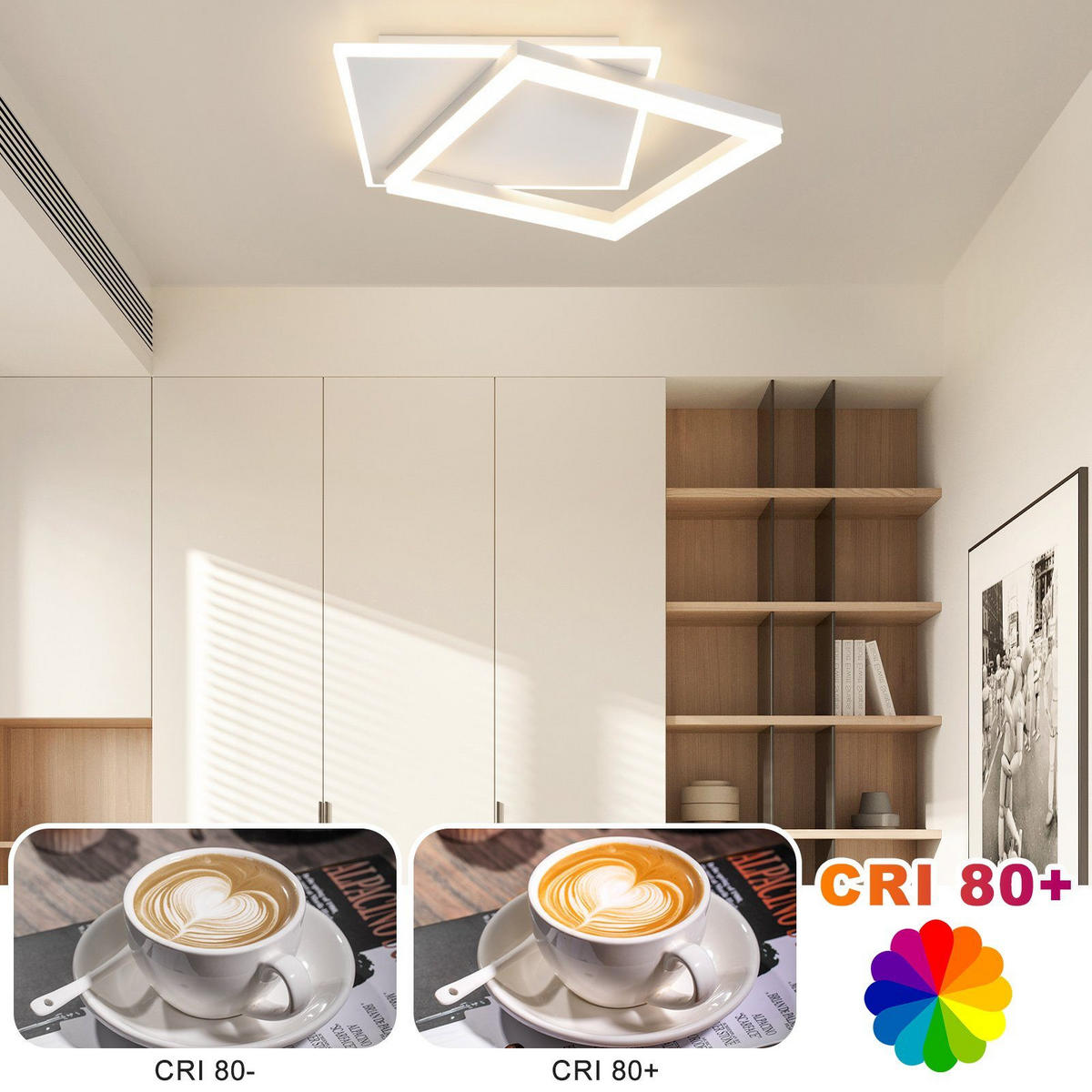 LED-DECKENLEUCHTE Lena 43.5/41/6 cm - Weiß, Metall (43.5/41/6cm) - Nettlife