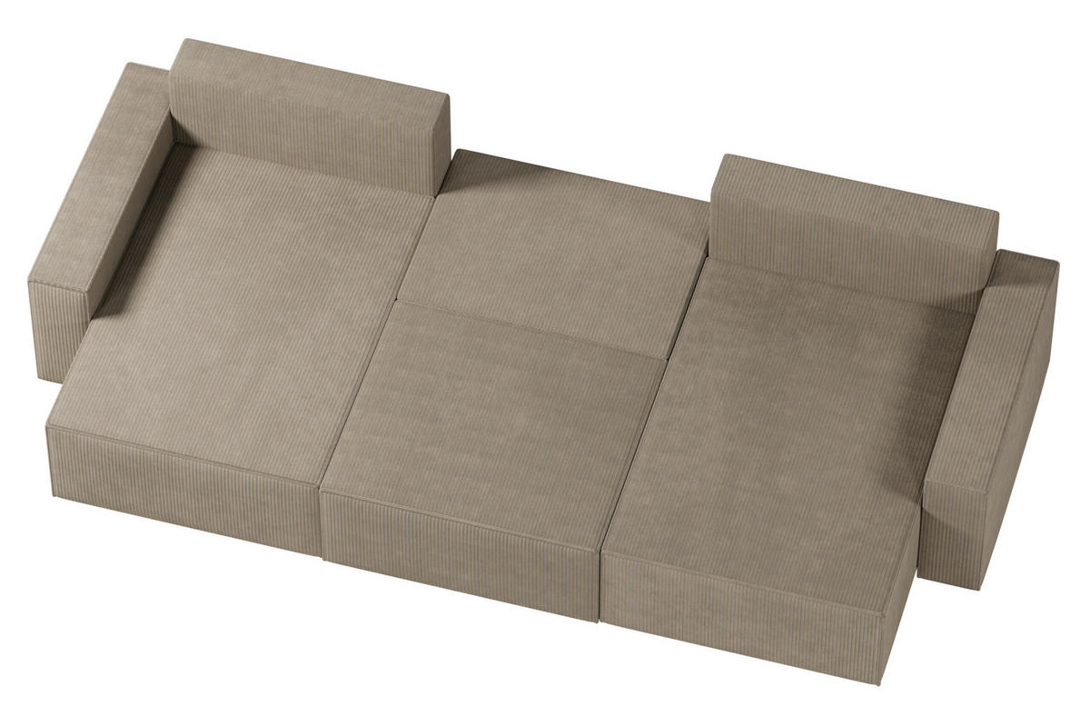 WOHNLANDSCHAFT DENVER U mini - Schwarz - Schwarz, Holzwerkstoff (350/92/162cm) - Möblo