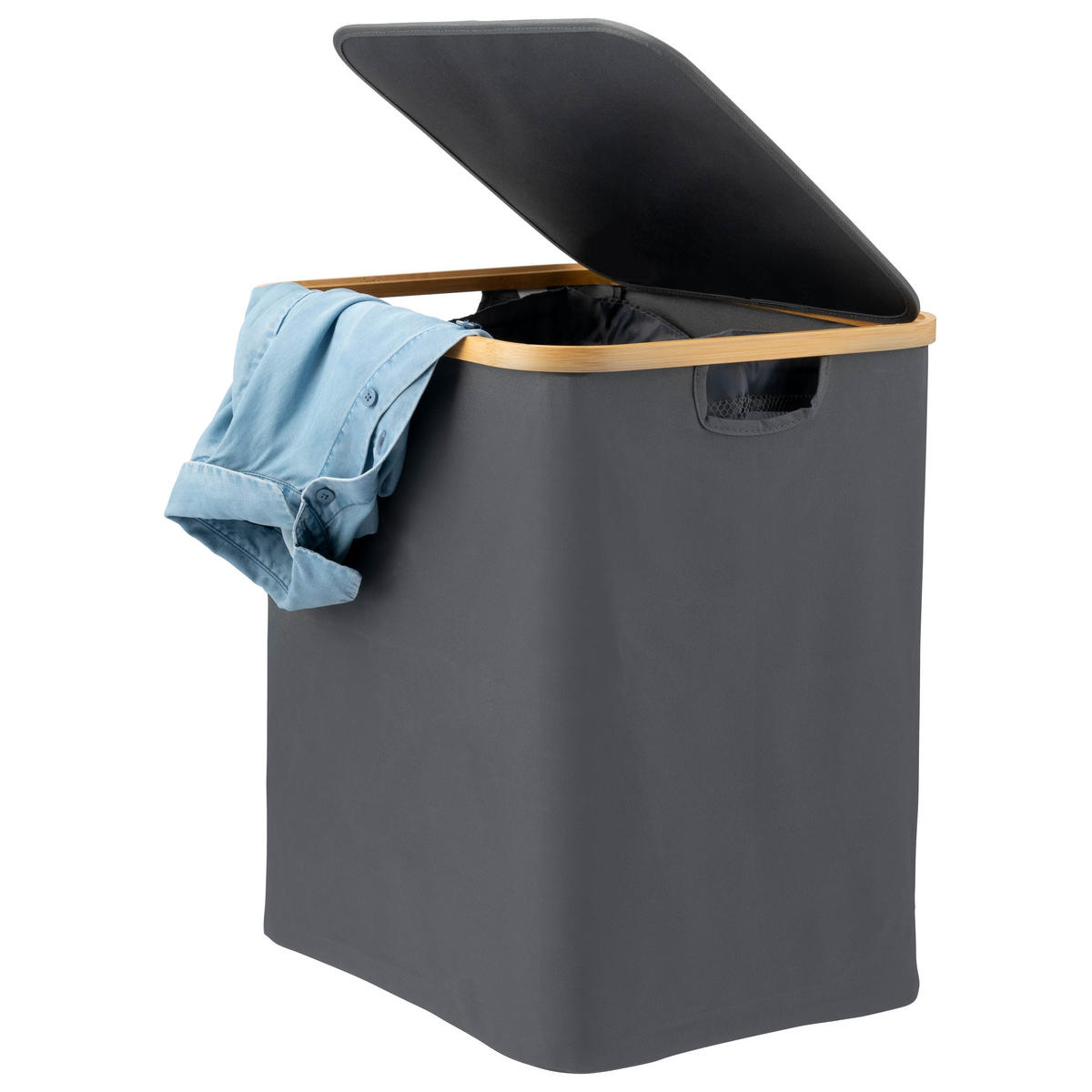 WÄSCHESAMMLER 60 Liter, grau - Grau, Textil (41/45.5/33cm) - bremermann