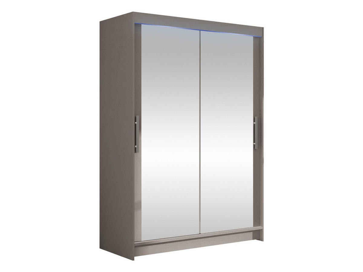 KLEIDERSCHRANK Miami VII, mit RGB LED Beleuchtung - Kaschmir/Silberfarben, Holzwerkstoff/Kunststoff (120/200/58cm) - MIRJAN24