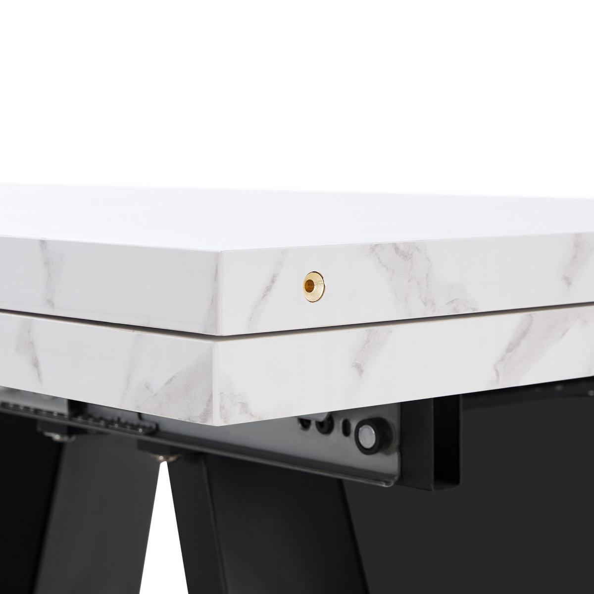 ESSTISCH weiß und schwarz 159/74/77 cm - Schwarz/Weiß, Holz/Metall (74/159/77cm) - Urban Meuble