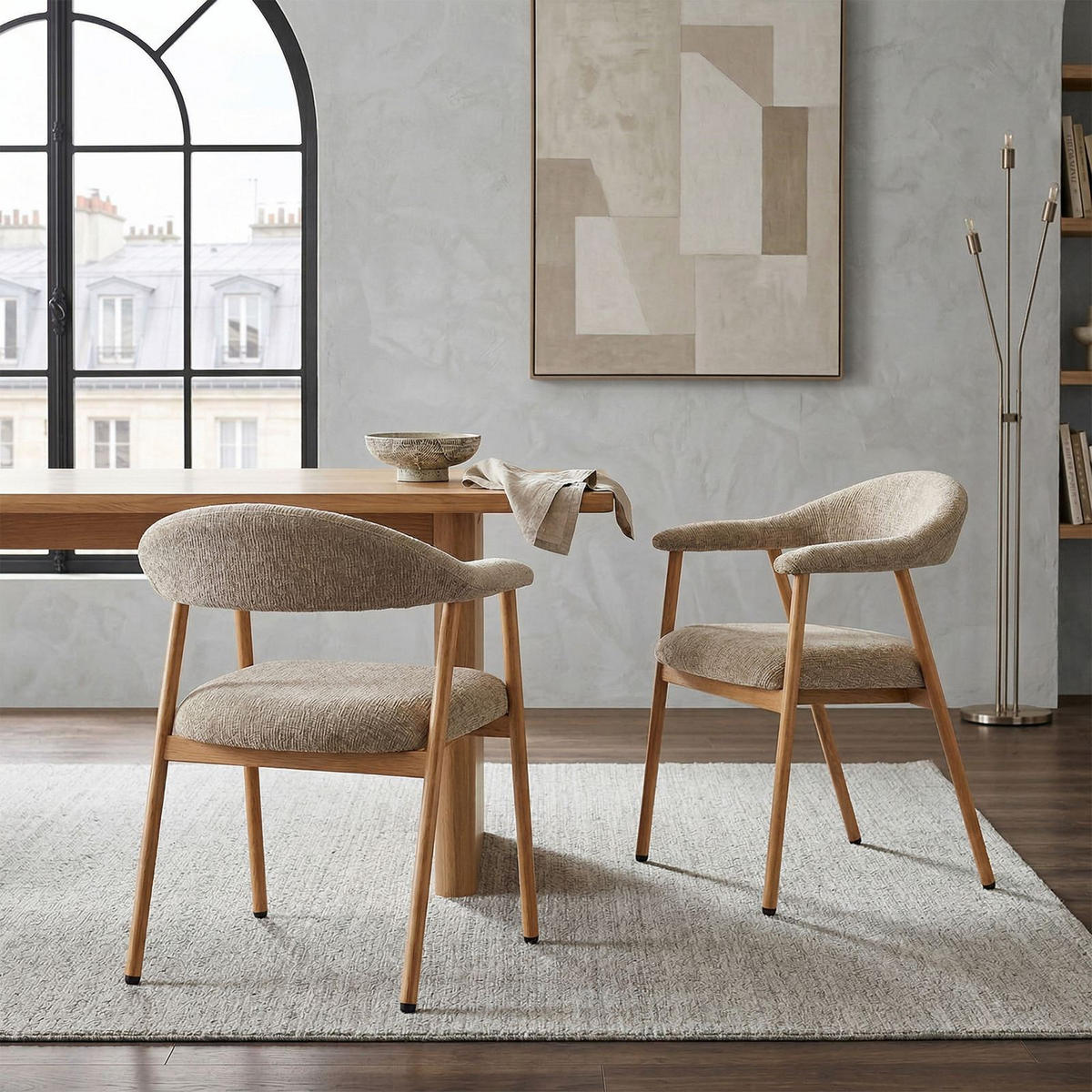 ESSZIMMERSTÜHLE ARLO 2er-Set beige - Beige, Textil (49/79/50cm) - IDIMEX