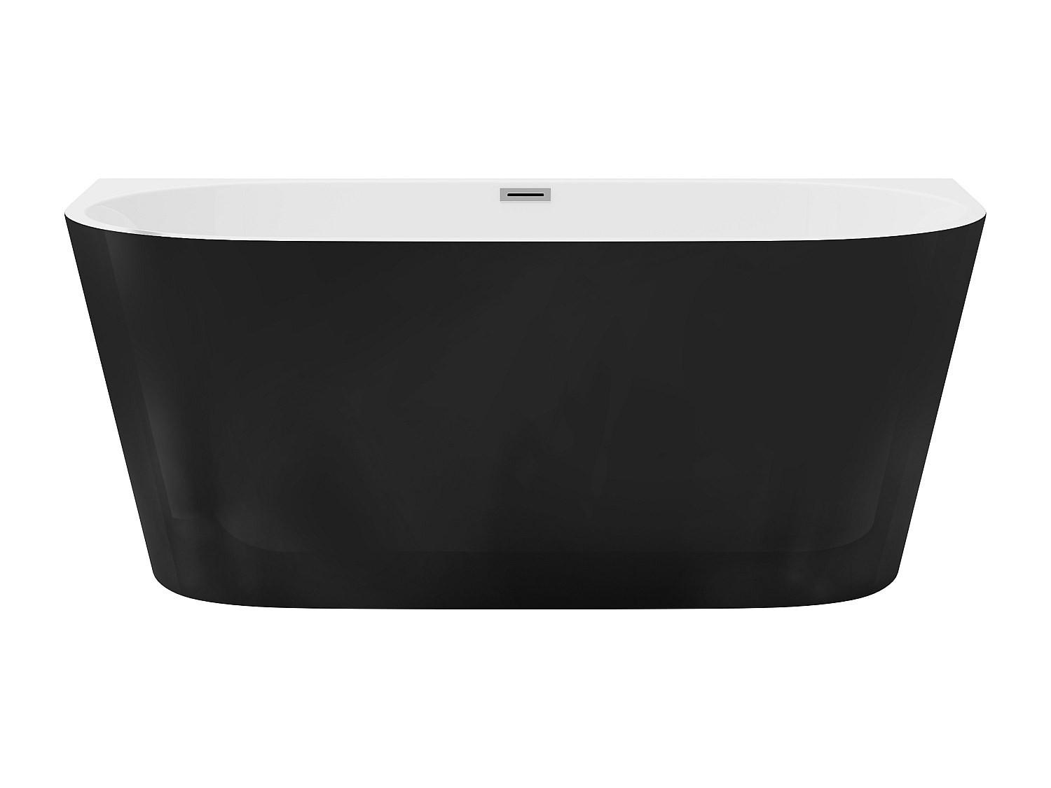 VORWANDBADEWANNE - 1 Person - Acryl - Schwarz - Schwarz, Kunststoff (130/58/71.5cm) - Vente-Unique