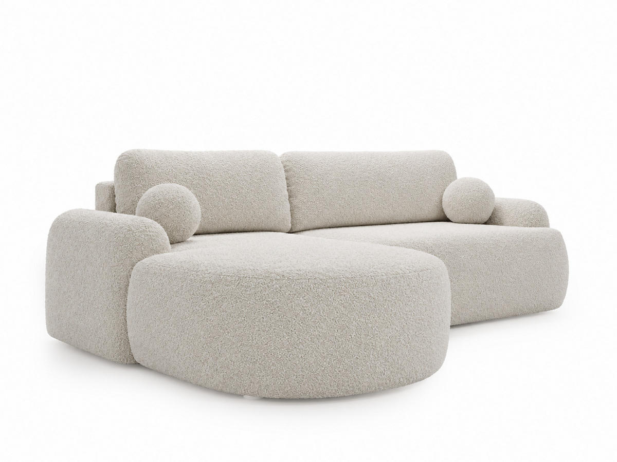 ECKSOFA Aurio weiß Links - Weiß, Holz/Textil (177/261cm) - Graingold