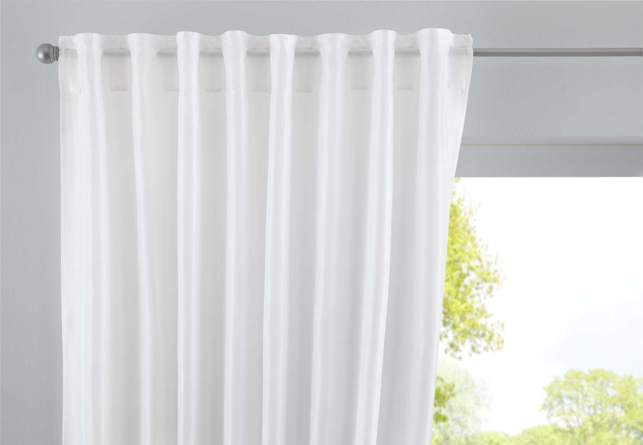 SCHLAUFENGARDINE »Jena« HxB 250x140 cm Weiß - Weiß, Textil (140/250cm) - Gardinenbox