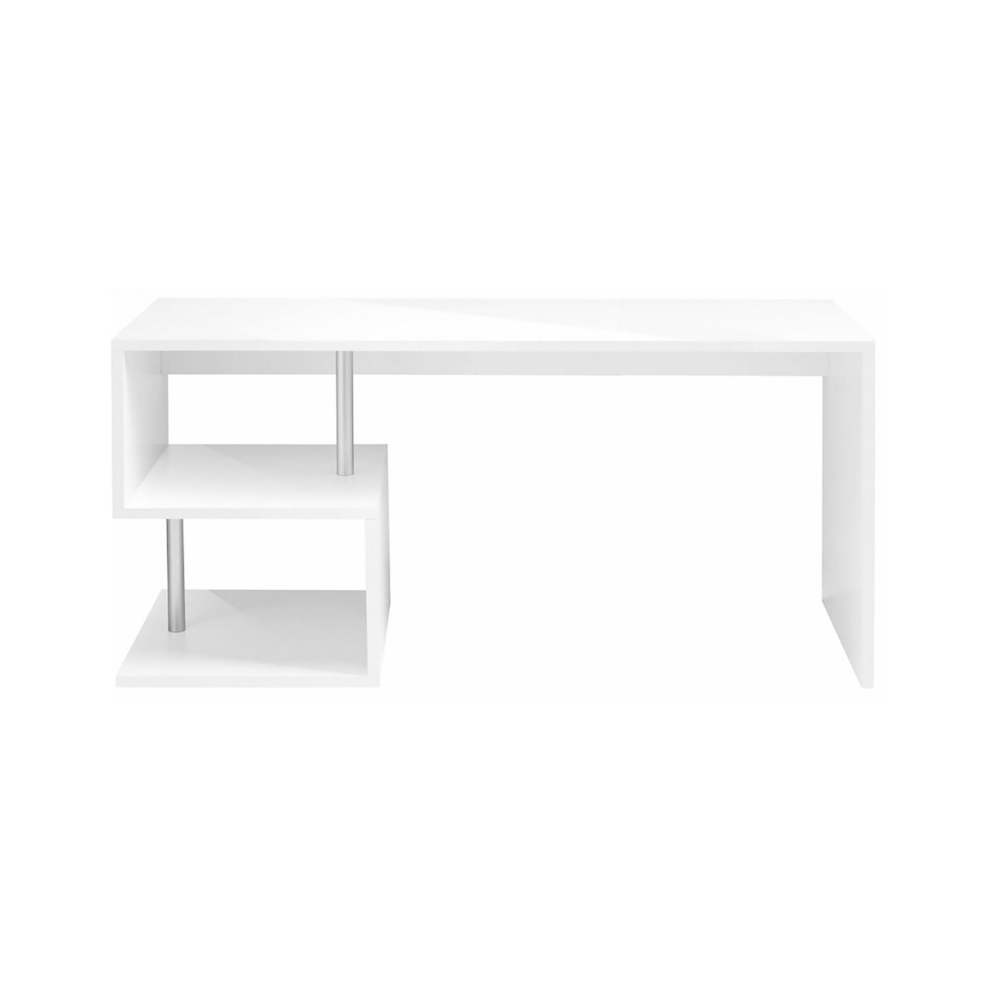 SCHREIBTISCH Glänzendes Weiß 60/140/78 cm - Weiß, Holzwerkstoff (60/140/78cm) - DMORA