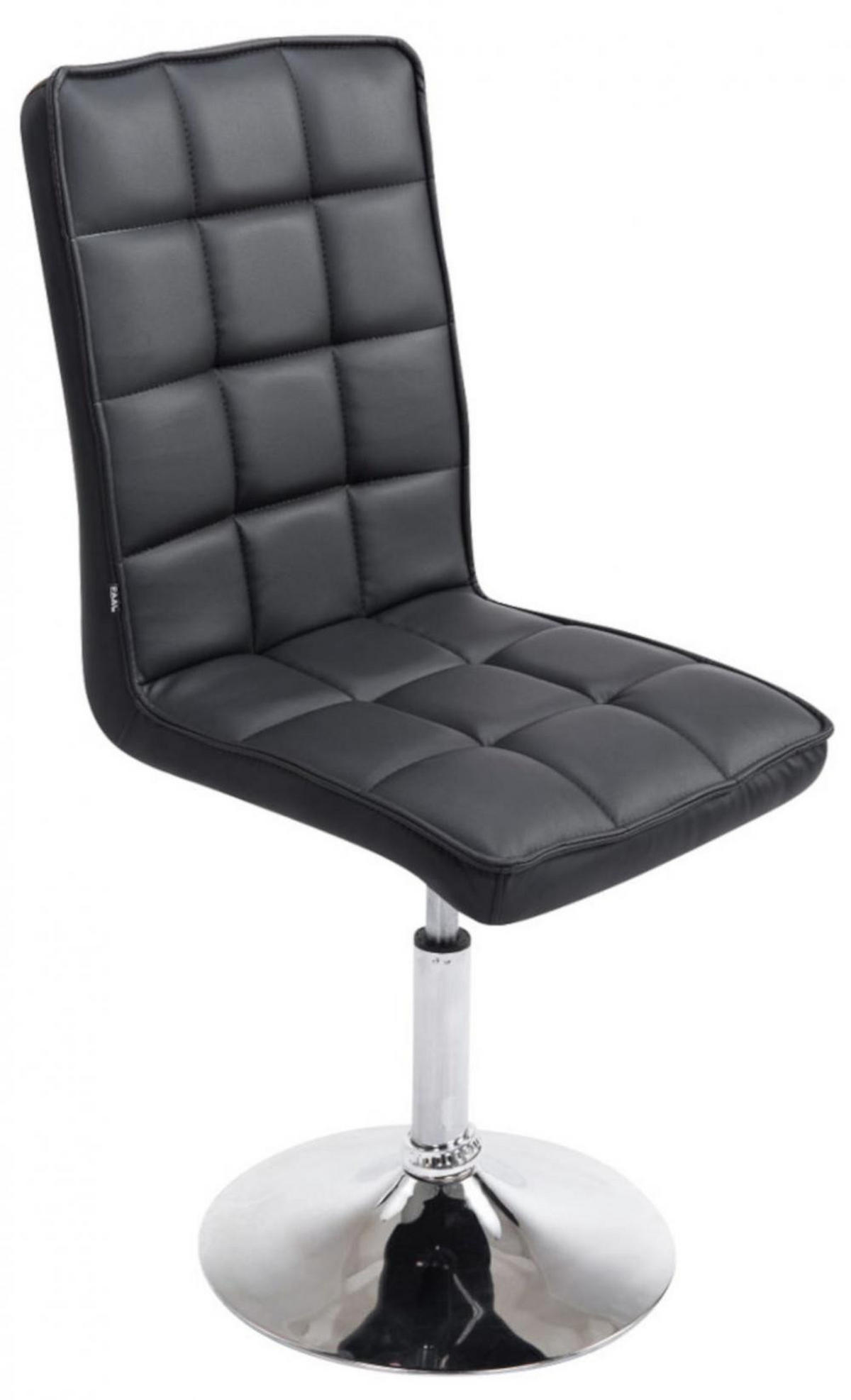 DREHSTUHL 2er Set Lederlook schwarz - Chromfarben/Schwarz, Textil/Metall (43/90/59cm) - CLP