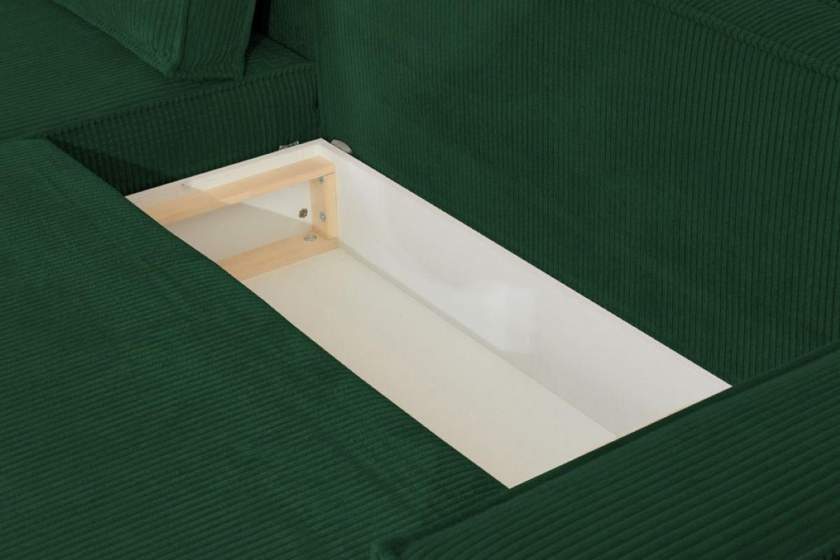 ECKSOFA Passio L-Form mit Schlaffunktion und Bettkasten 275 cm grün - Grün, Kunststoff (275/190cm) - Margaret Hadas24