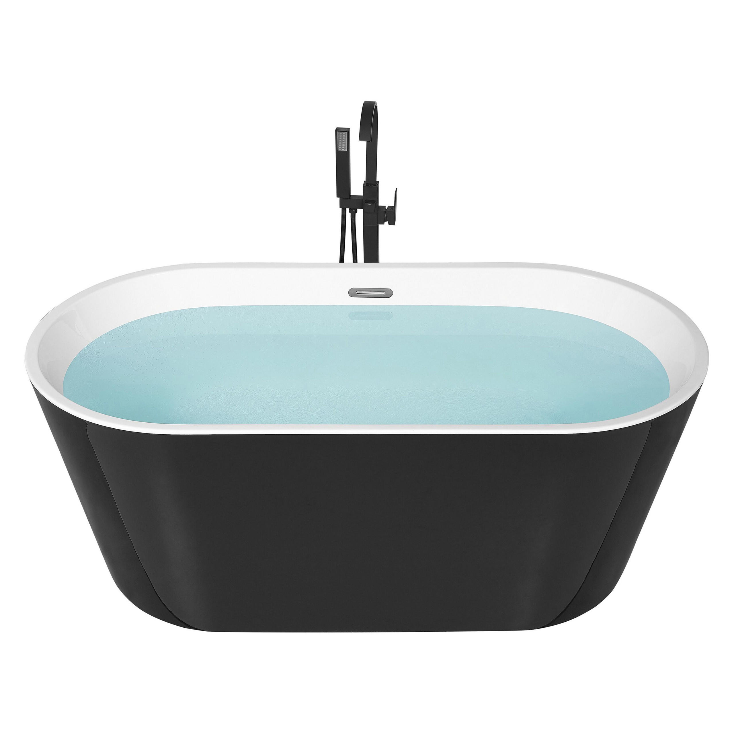 BADEWANNE FREISTEHEND 72x170x59 cm schwarz Havana - Schwarz, Kunststoff (72/59/170cm) - Beliani