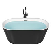 BADEWANNE FREISTEHEND 72x170x59 cm schwarz Havana - Schwarz, Kunststoff (72/59/170cm) - Beliani