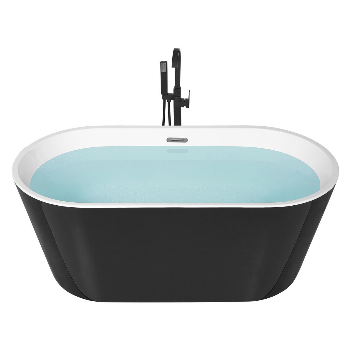 BADEWANNE FREISTEHEND 72x170x59 cm schwarz Havana - Schwarz, Kunststoff (72/59/170cm) - Beliani