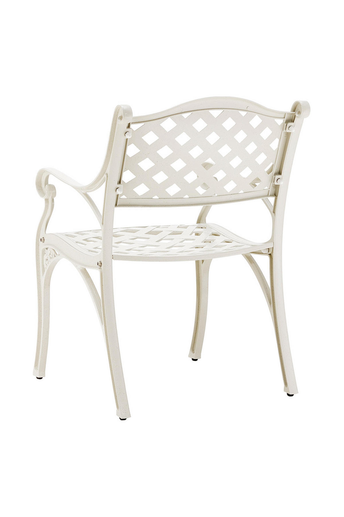 GARTENSTUHL 2er-Set aus Aluguss in Creme Einfache Montage Leicht zu reinigen 56 cm B x 55 cm T x 82,5 cm H - Creme, Metall (56/82.5/55cm) - Livingandhome