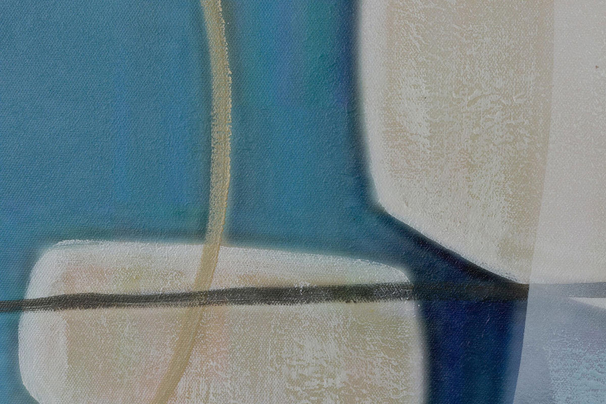 ACRYLBILD HANDGEMALT 75/100 cm - Blau/Grau, Holz/Textil (1.8/100cm) - KUNSTLOFT