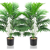 KUNSTPFLANZEN Set 2-teilig Palme 80 cm - Grün, Kunststoff (10cm)