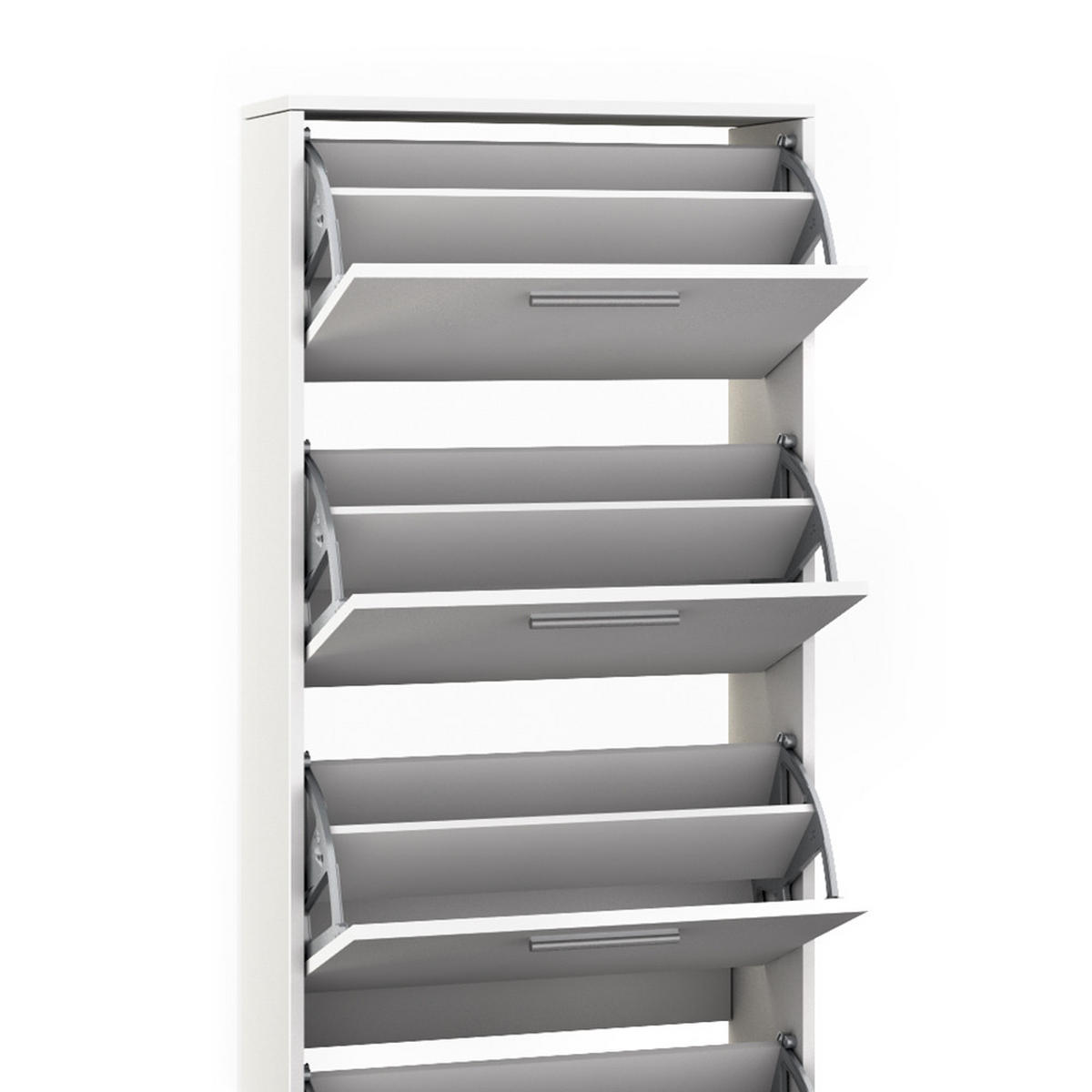SCHUHKIPPER Gizmo Weiß 59 x 169.5 cm - Weiß, Holzwerkstoff (59/169.5/22cm) - Vicco